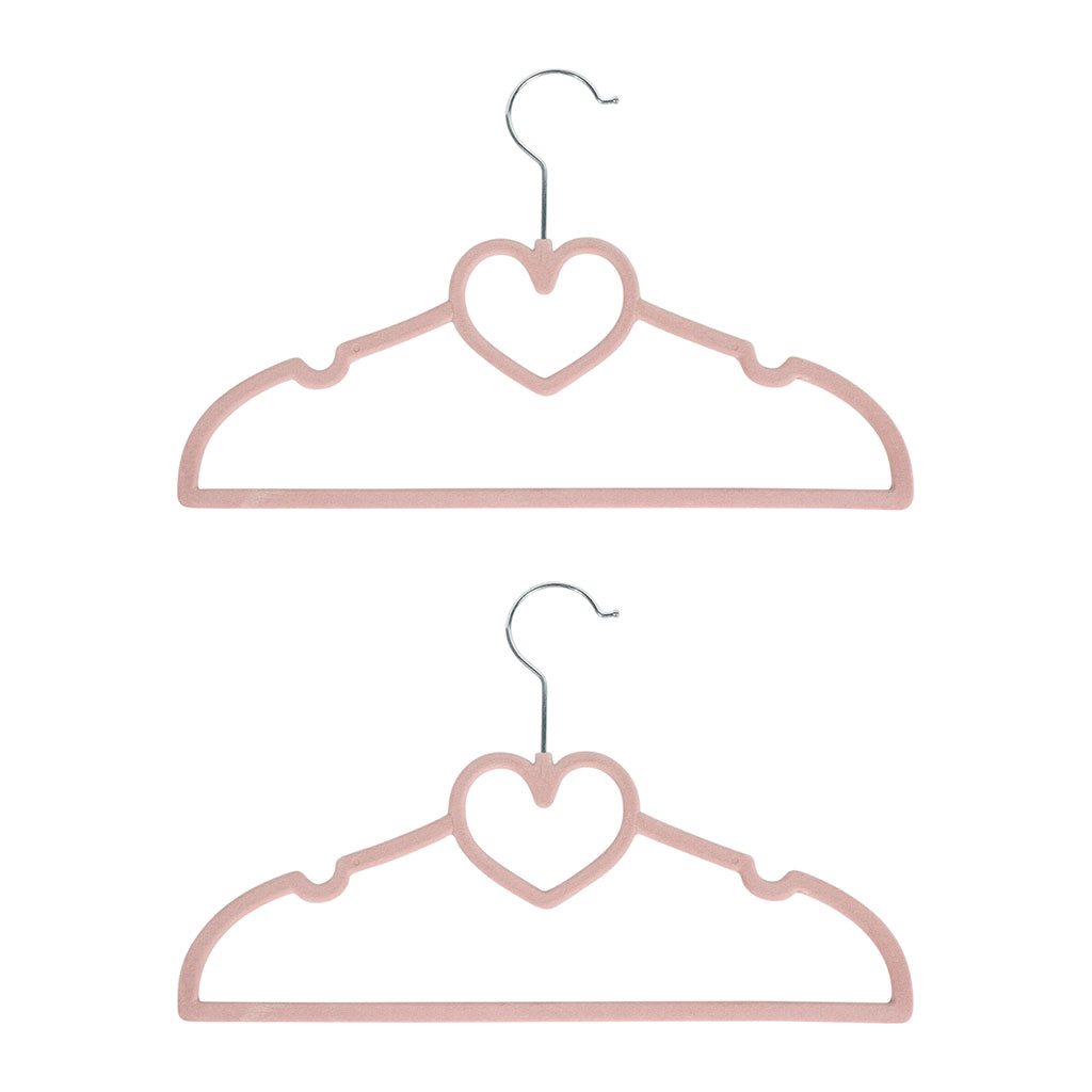 Lot de 2 cintres pour enfant velours rose