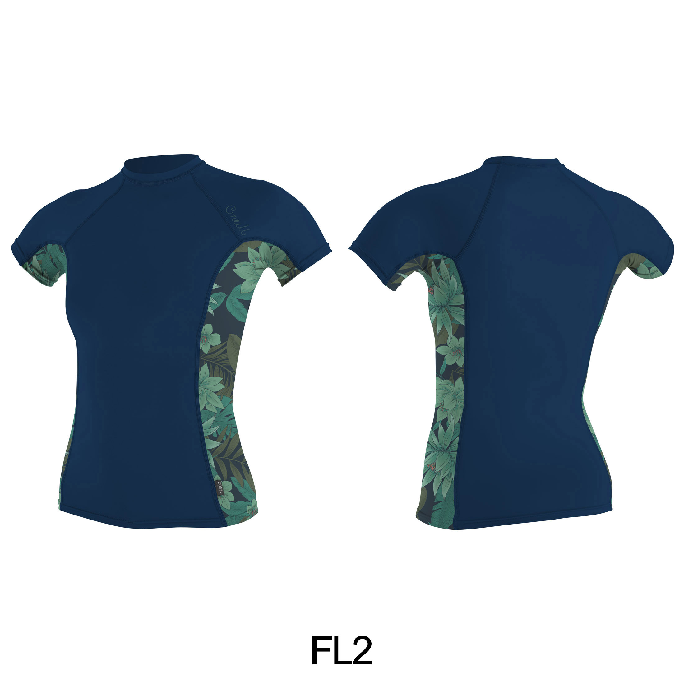O'Neill Wms Side Print S/S Rash Guard lycra EUCA/eleclime