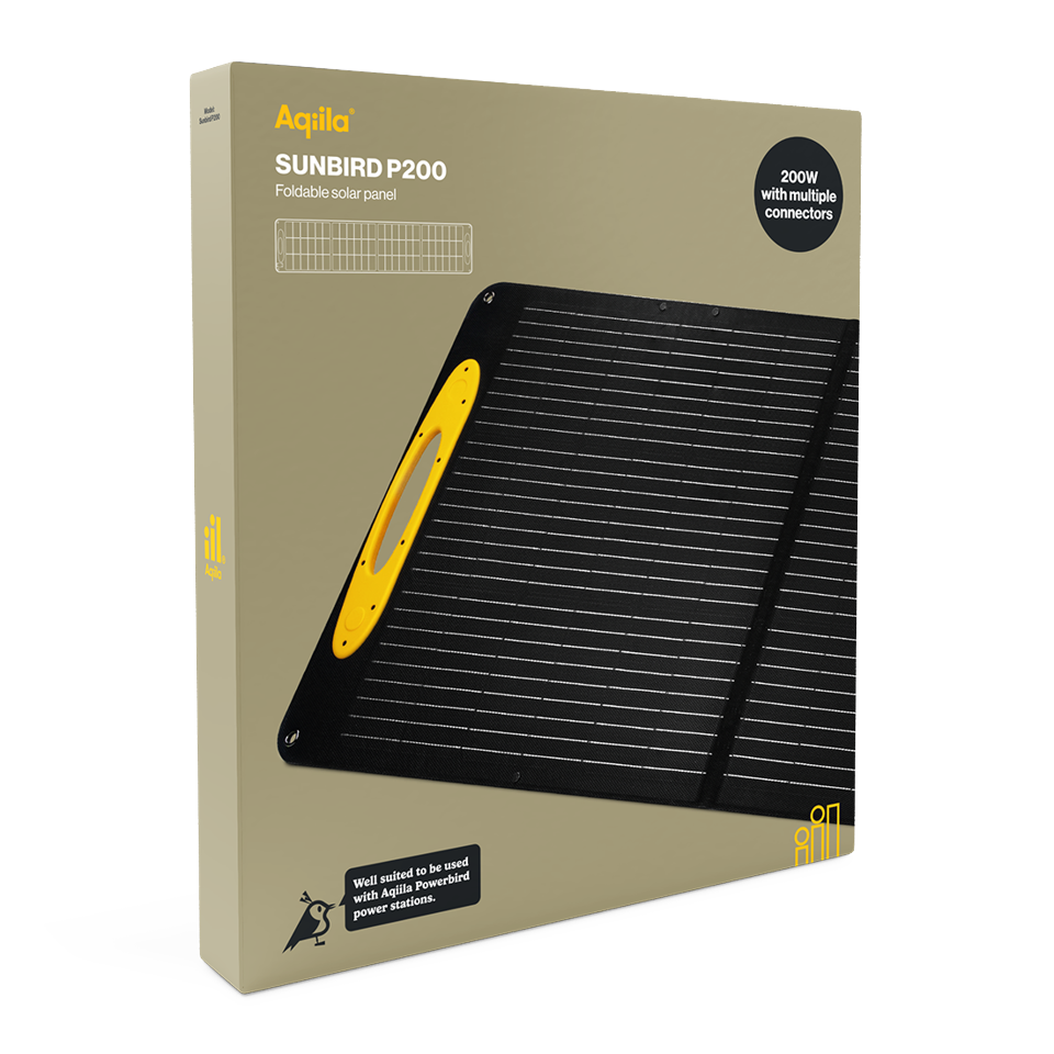 Aqiila - Sunbird P200 - Foldbart solpanel, 200W