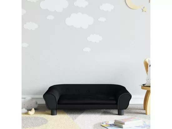 Canapé pour enfants noir 70x45x26 cm velours
