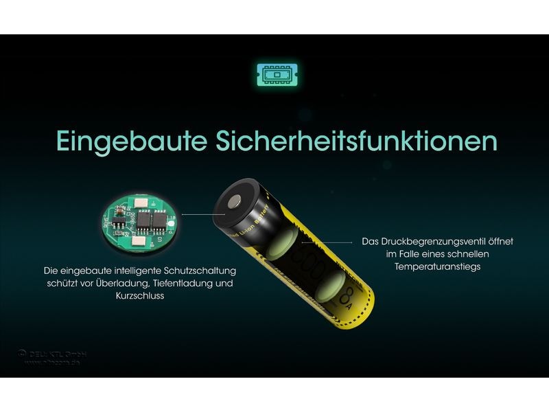 Nitecore Akku NL1836 Li-Ion Typ 18650 3600 mAh, 1 Stück Li-Ion Akku