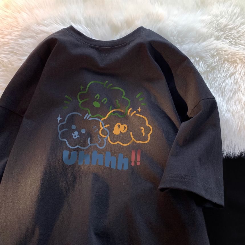 Sensarra - T-shirt met korte mouwen en cartoonletterprint