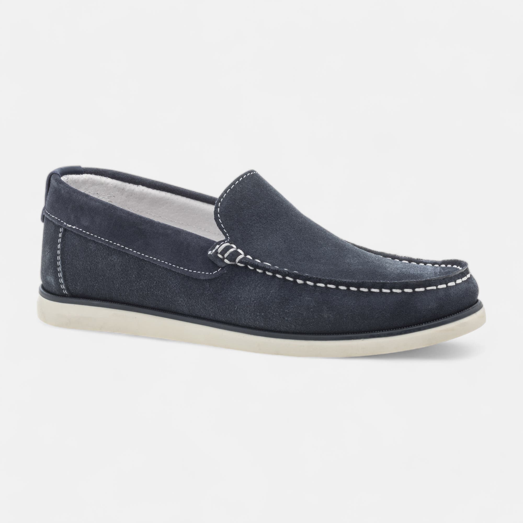 Chaussures bateau Homme en cuir jeans