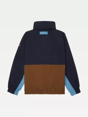 Jaqueta Regata Adaptável com Gola Alta e Blocos de Cores