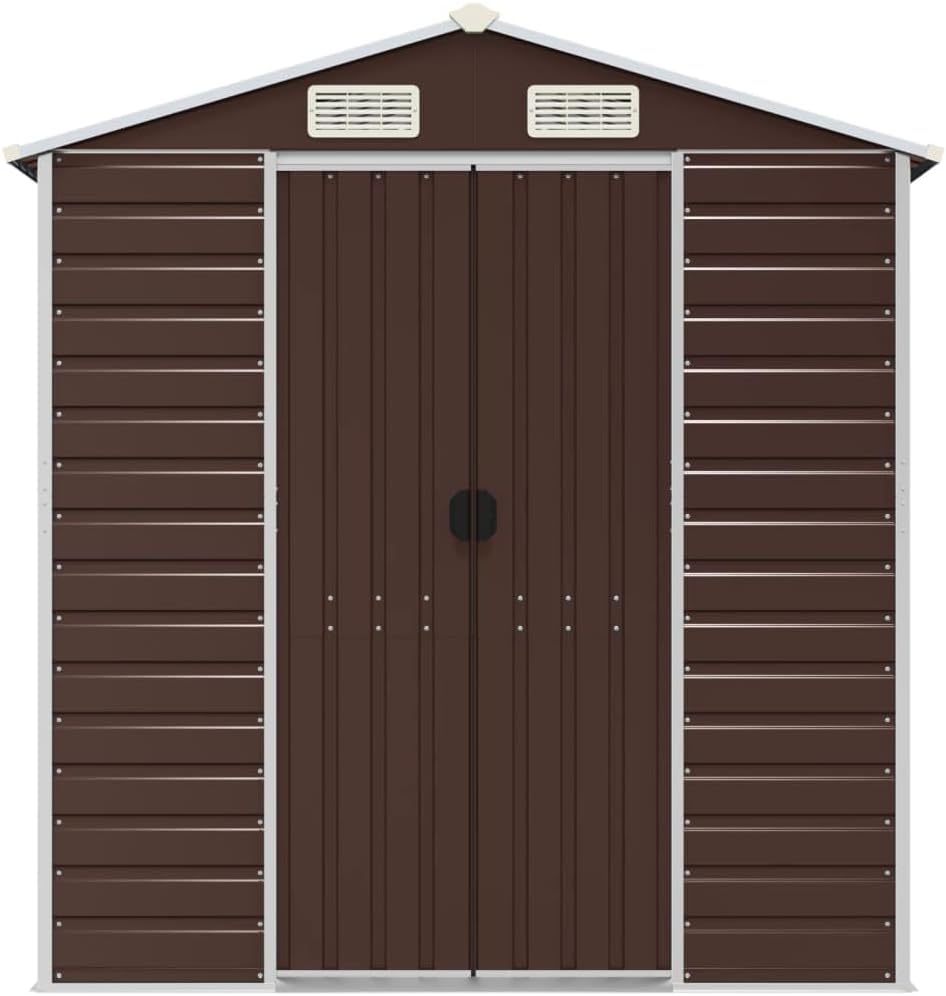vidaXL Gerätehaus Braun 191x130x198 cm Verzinkter Stahl