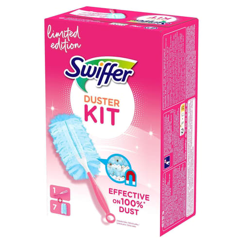 Swiffer Pink Staubmagnet Starter-Set (1 Griff + 7 Nachfülltücher)