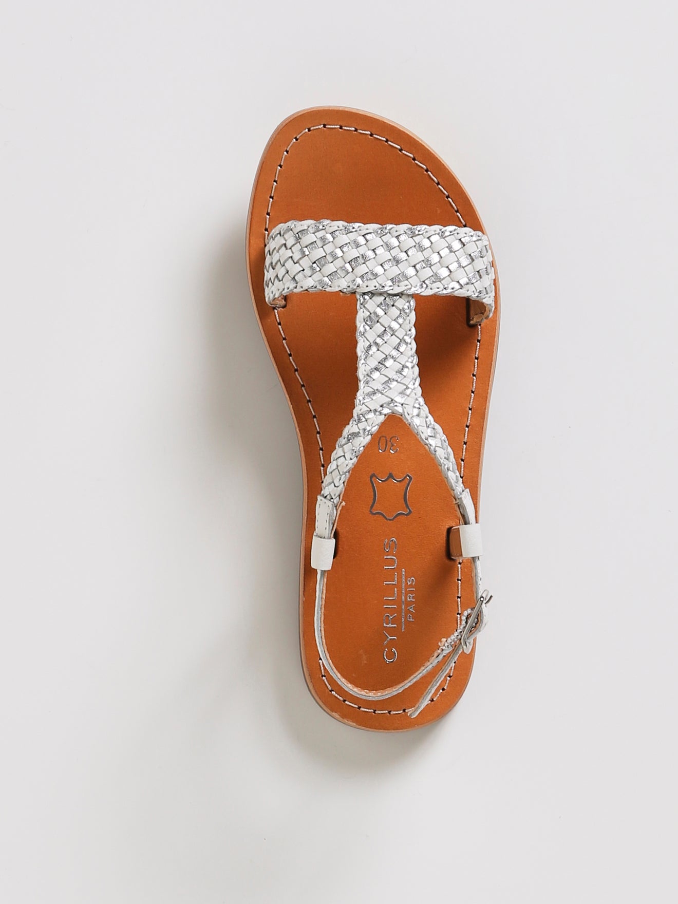 Sandale tressée Fille en cuir