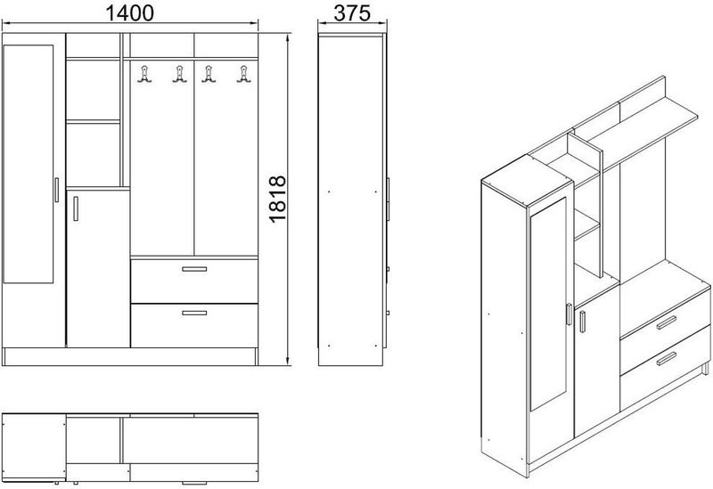 Meubels - Halkast - Antraciet - Melamine Gecoate Deeltjesbord