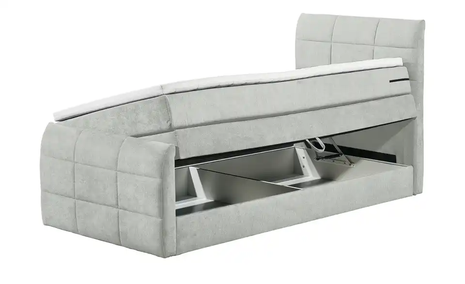 Boxspringbett Kuba 3 Hellgrau 120 cm