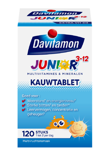 Davitamon Junior 3  Kauwtablet Vitamines Multivrucht 120KTB