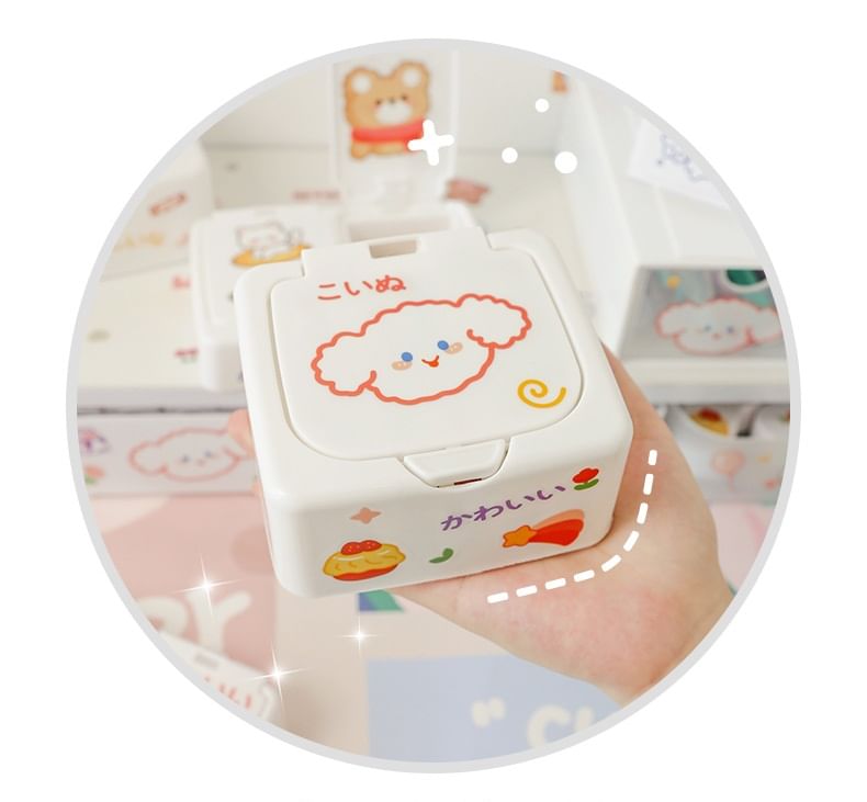 Connie Queenie - Mini plastic opbergdoos met sticker (verschillende ontwerpen)