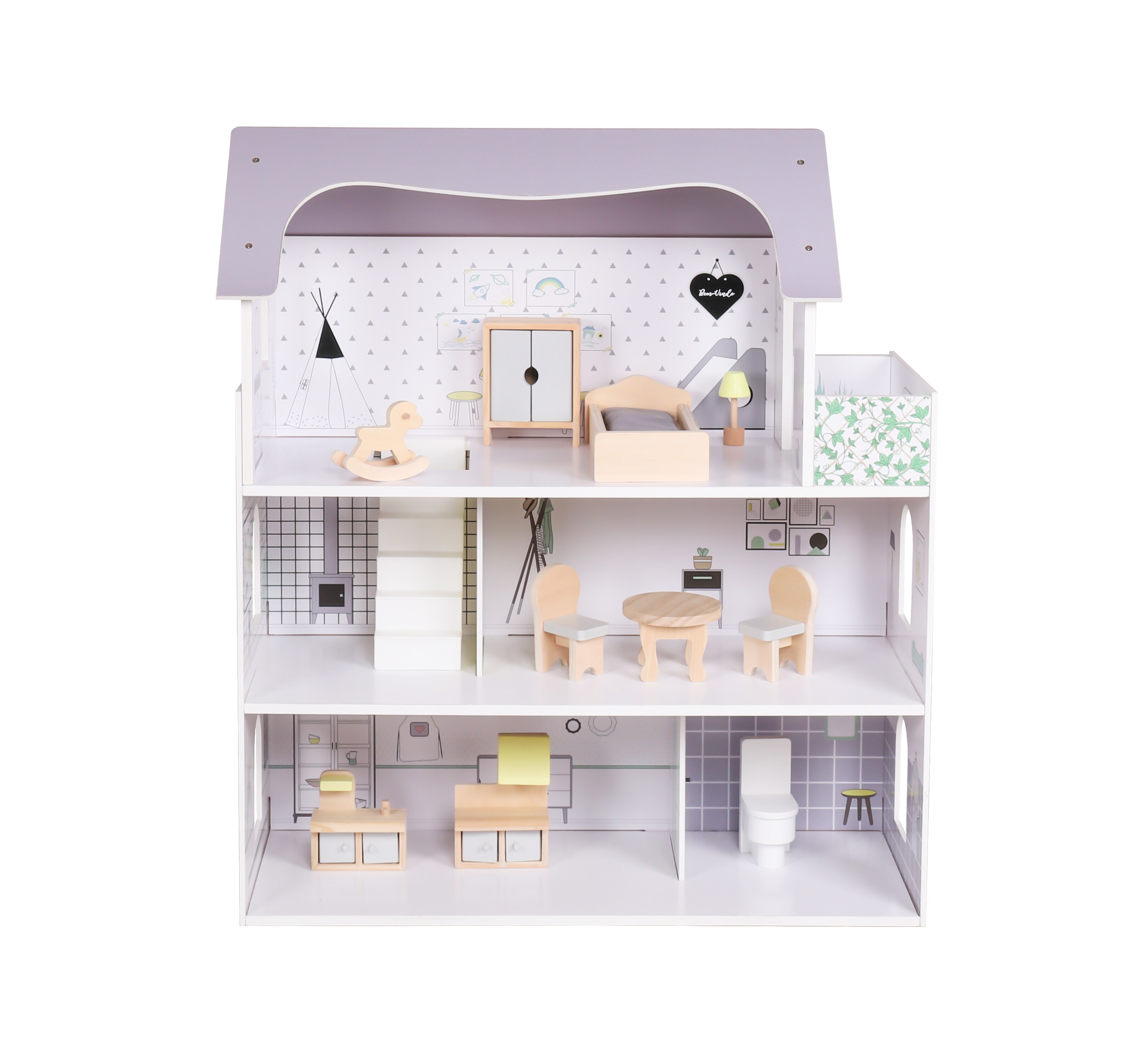 Coemo Puppenhaus Anna Villa möbliert 3 Etagen