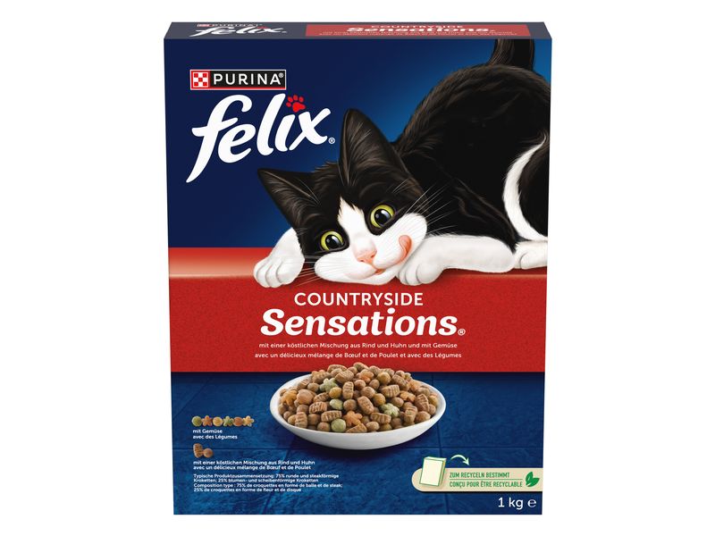 Felix Trockenfutter Sensations Fleisch, 1 kg Felix Sensations Fleisch 1 kg