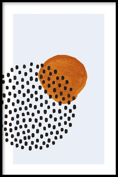 Walljar poster ingelijst - Circle Dots Poster ingelijst - 50 x 70 cm