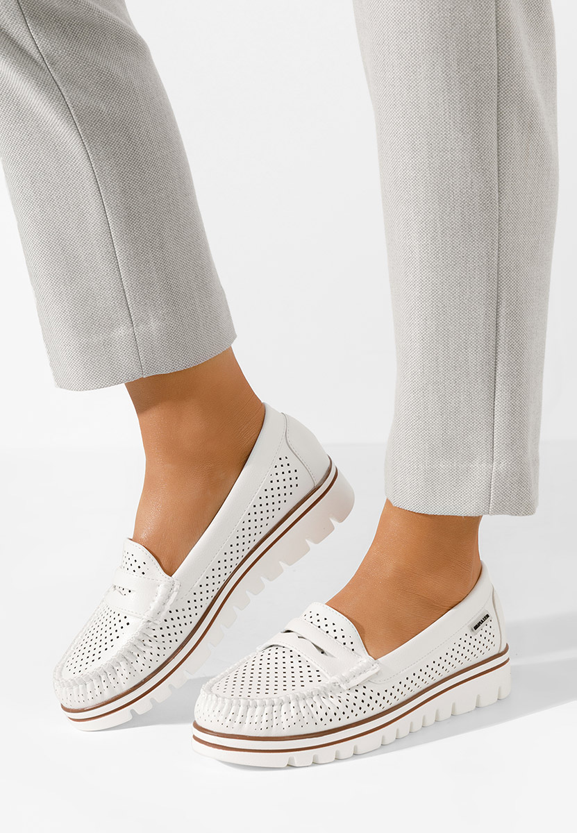 Mocassins femme blancs Manise