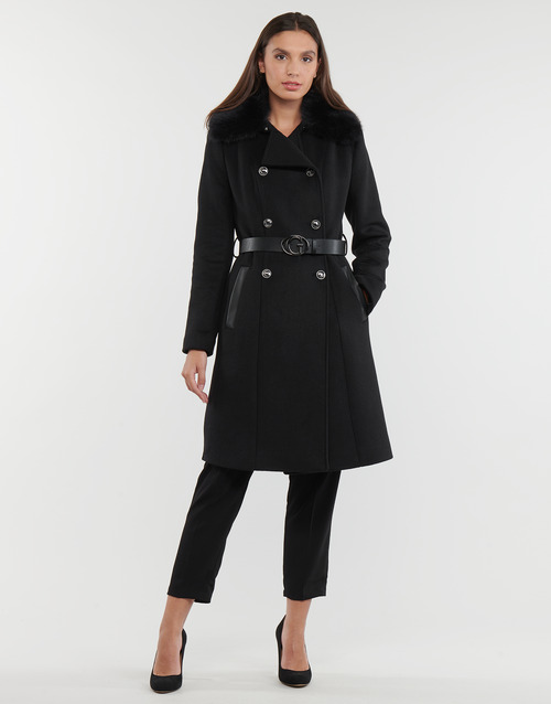 Guess - PATRICE BELTED COAT - Noir