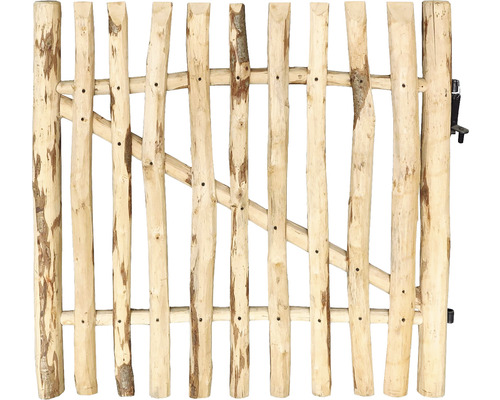 Premium hazelnoot enkele poort, 100 x 100 cm, lamelafstand 4-5 cm, naturel