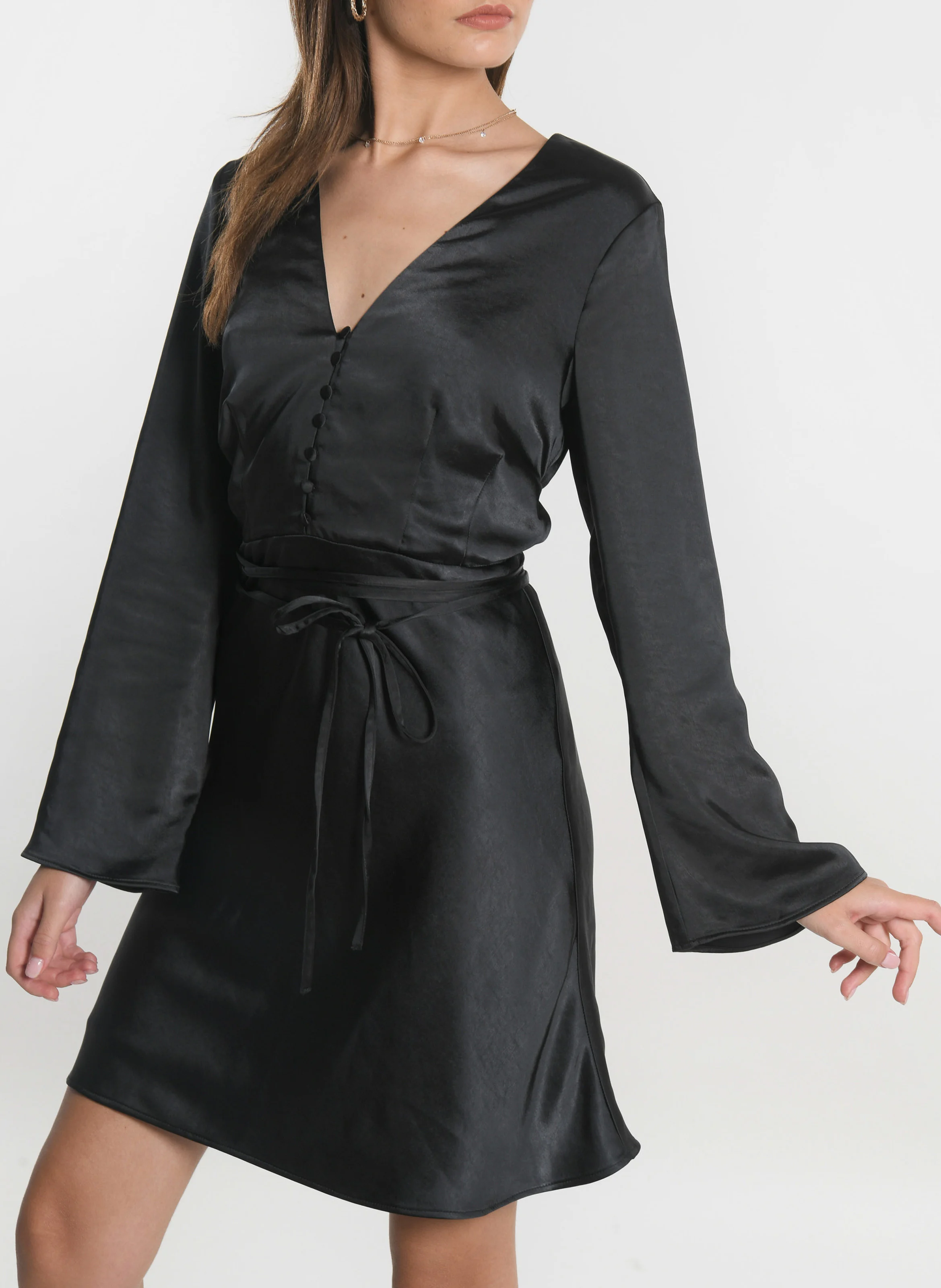 SIA - Robe courte satinée | Noir