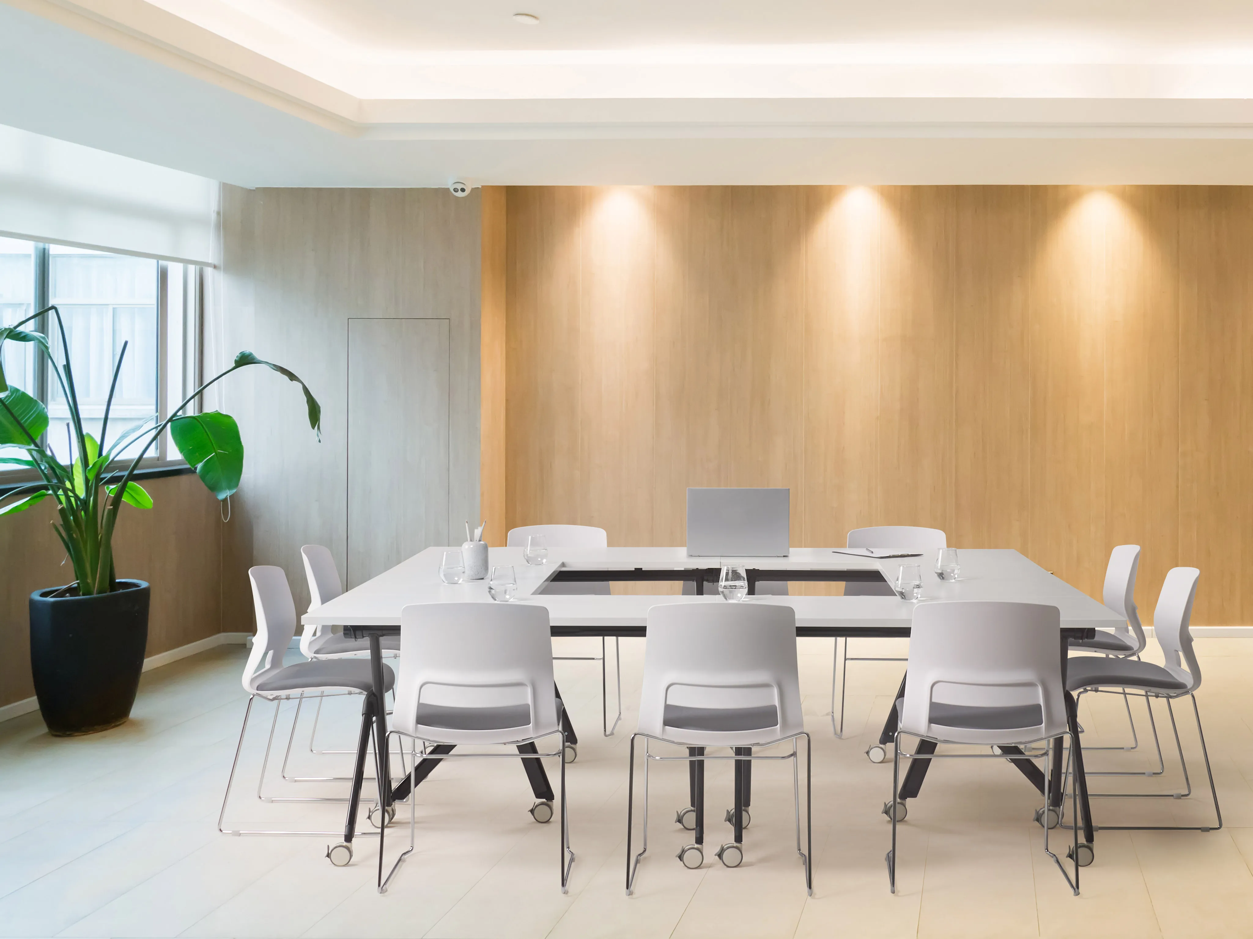 Inklapbaar bureau BENDI Wit 180 cm 60 cm met wielen