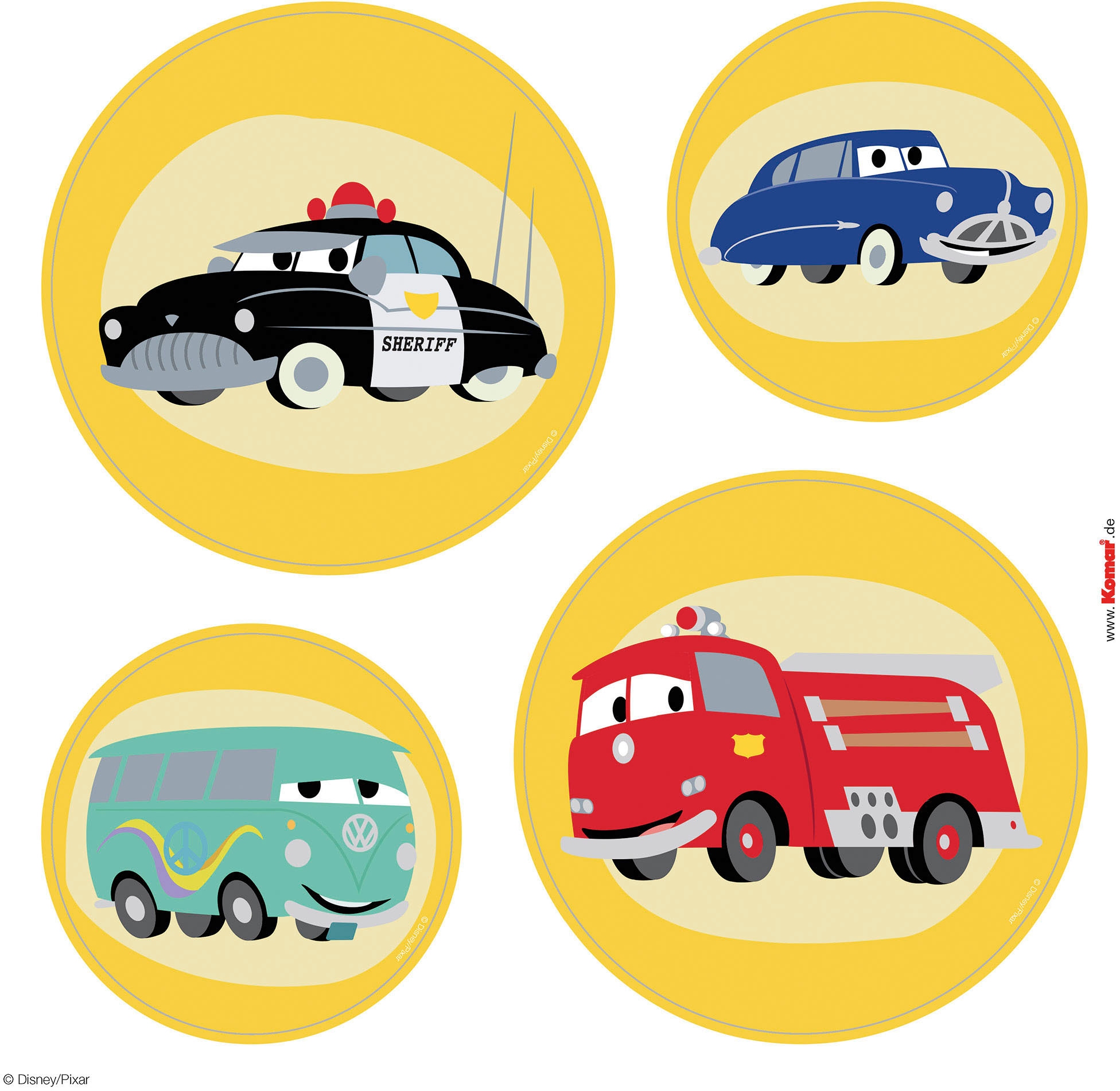 Komar Fensterbild »Fenstersticker - Cars Ka-Chow Bubbles  - Grösse 30 x 30 cm, 2 Bogen«