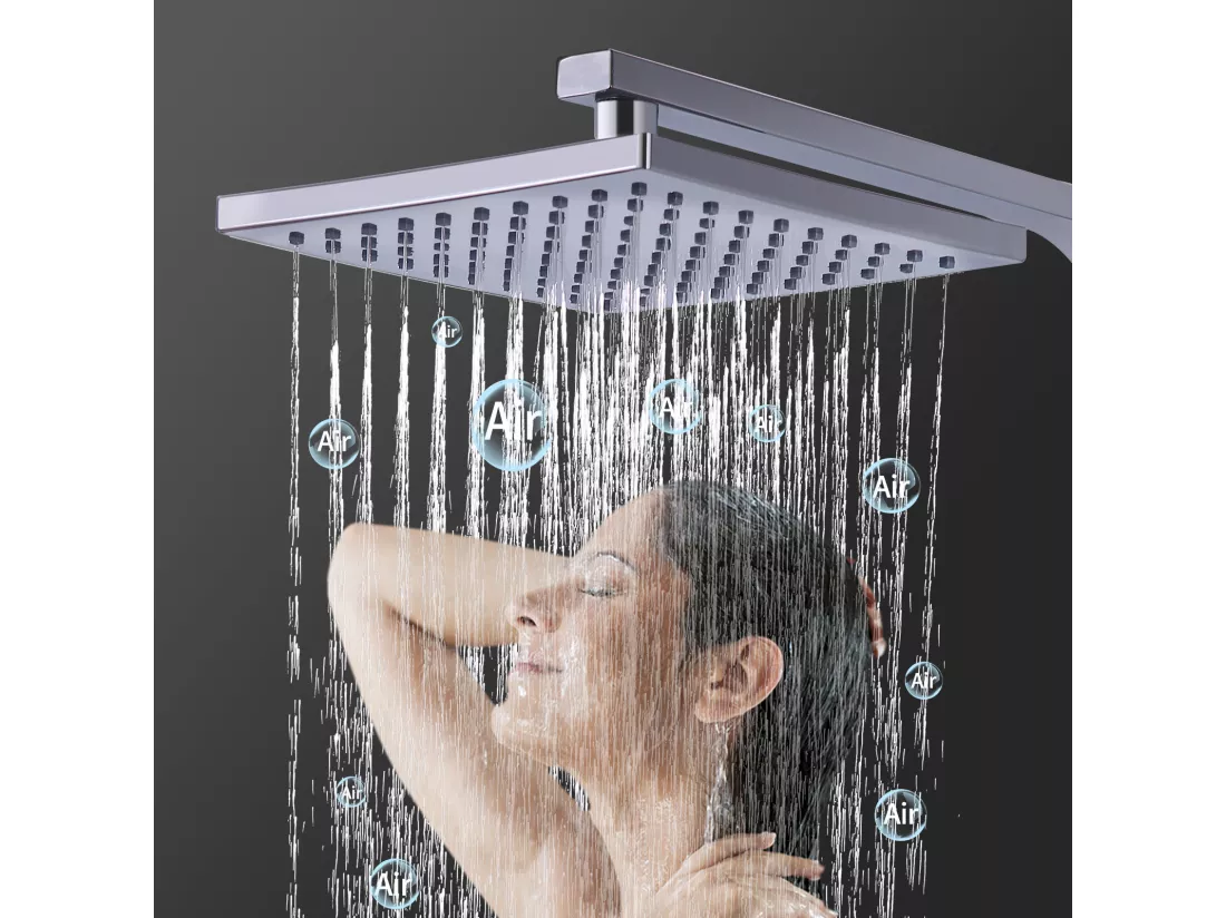 Colonne de Douche Thermostatique, Ensemble de Douche Réglable en Hauteur, Système de douche en Laiton, Ensemble de Douche Mural, ,Chromé