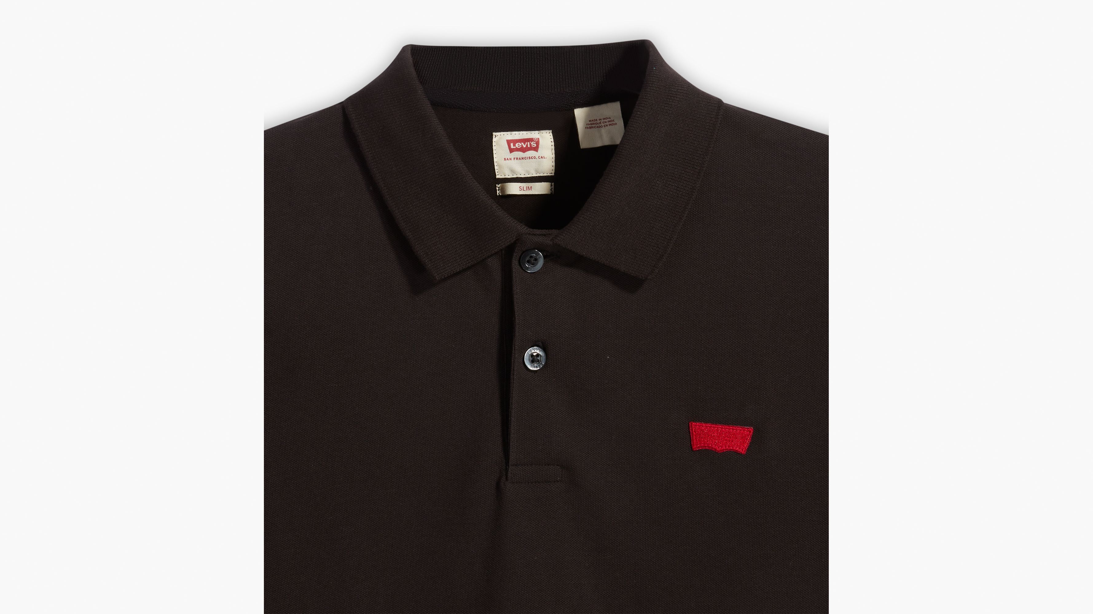 Polo manche longue Slim Housemark - Meteorite - Noir