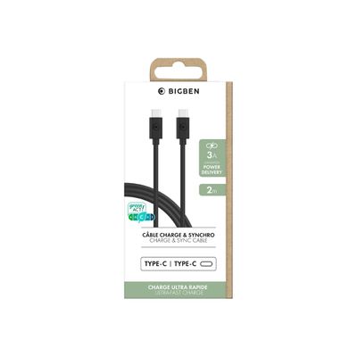 Bigben - Câble de charge et de synchronisation USB-C - 2 m - noir