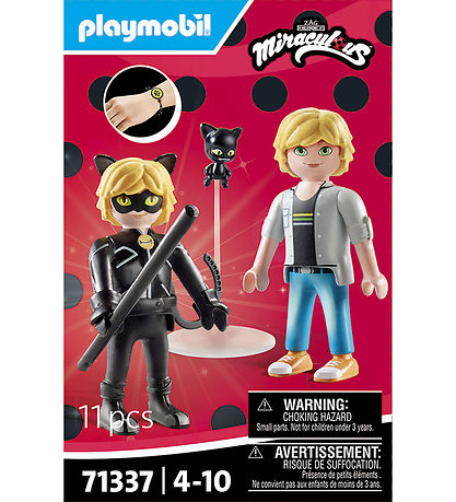 Playmobil Miraculous - Adrien & Cat Noir - 11 Dele - 71337