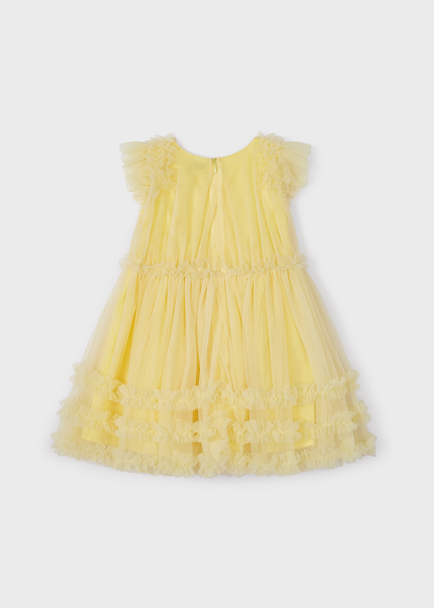 Vestido de tule com babados para meninas