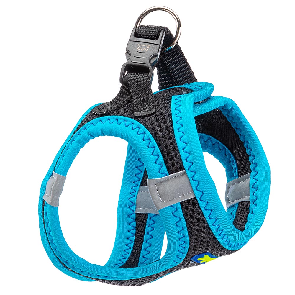 Harnais pour chiens kaori xxxs en nylon respirant, rembourré et réfléchissant.