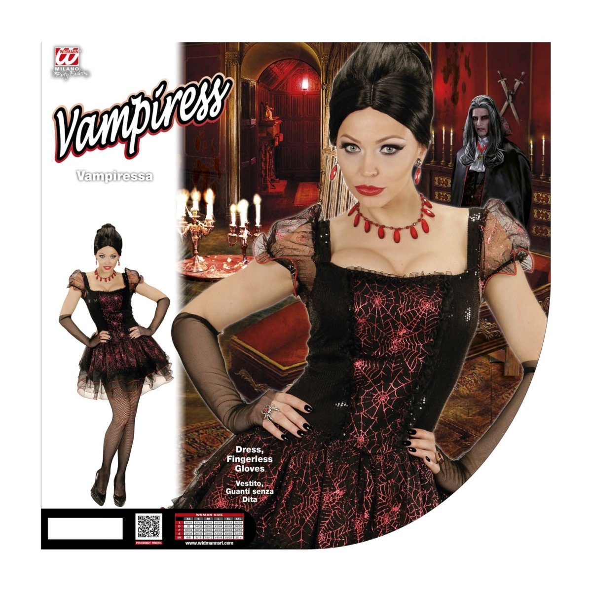 Halloween Jurk Zwart Rood Dames Vampier