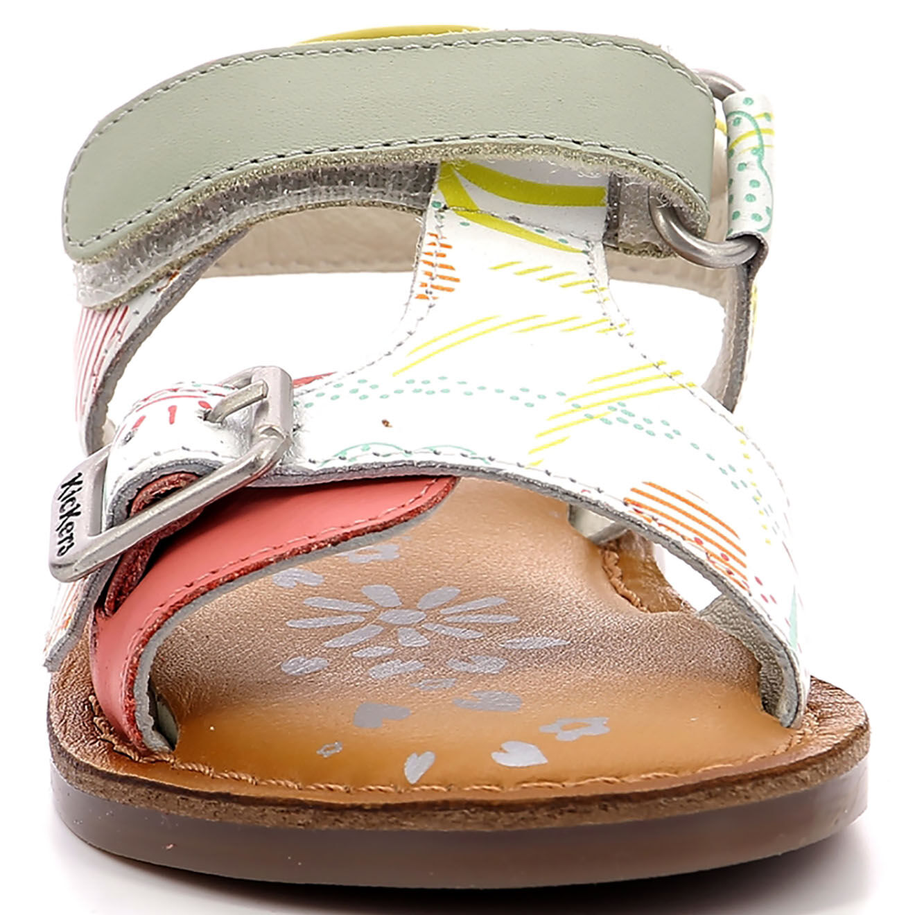 Kickers Sandales en Cuir Diazz blanc/sunshine