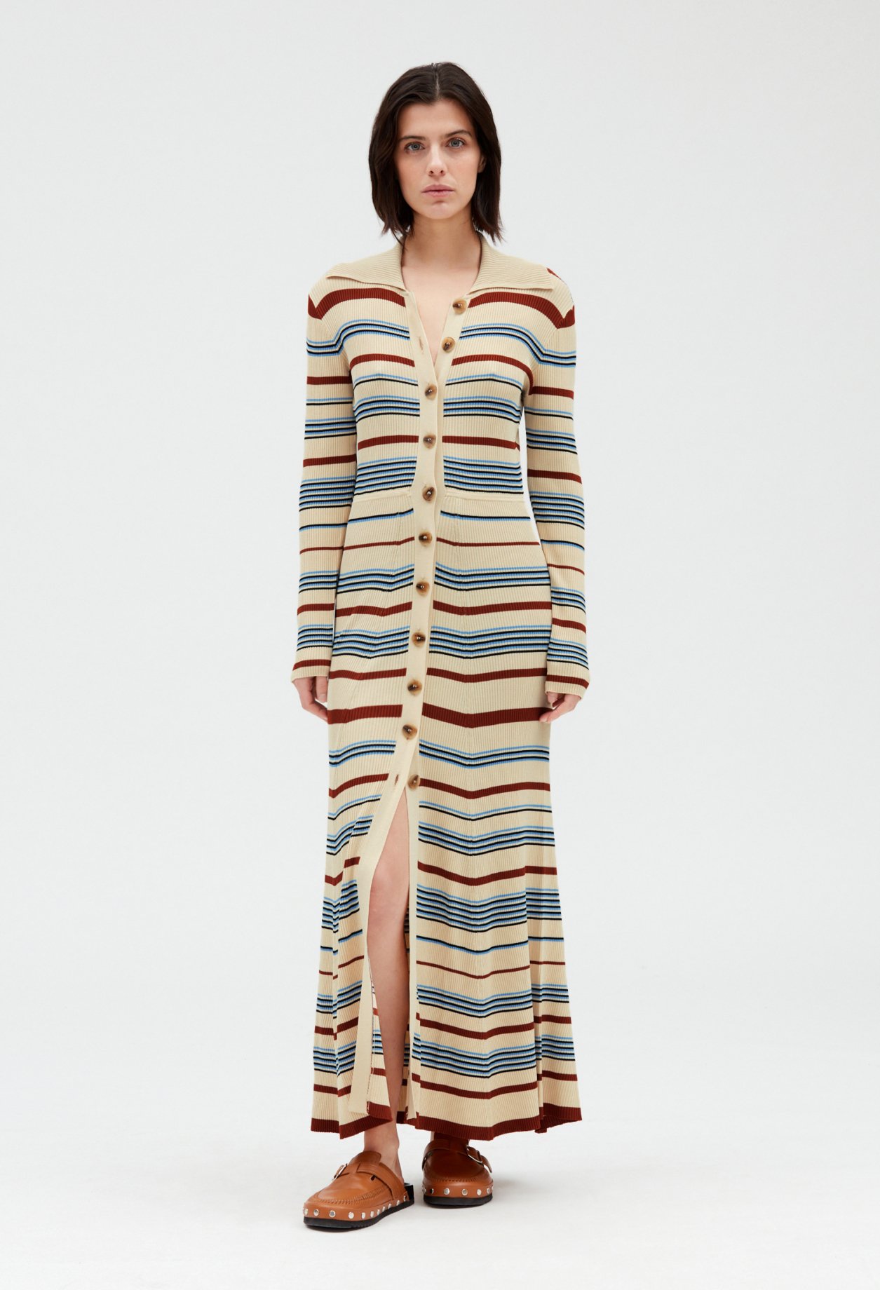 Robe midi boutonnee
