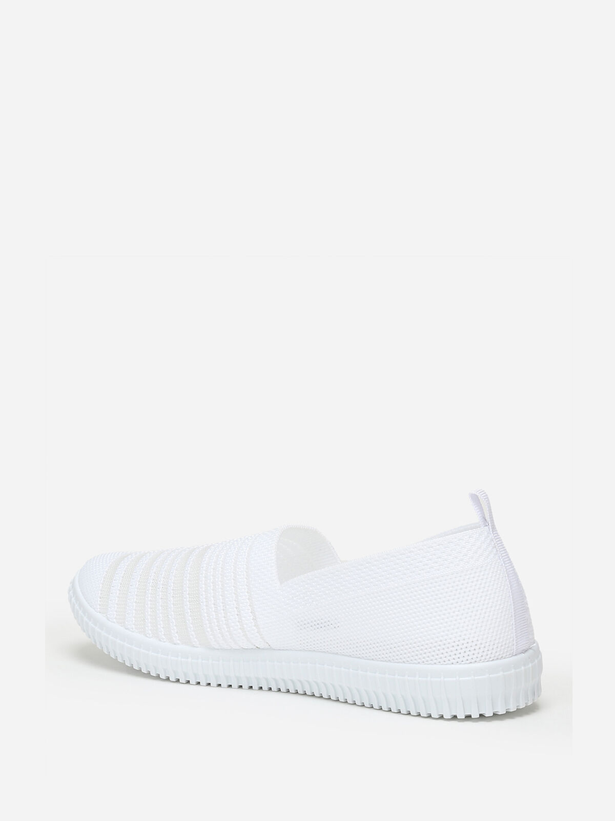 Slip-on en maille et effet transparent- Blanc
