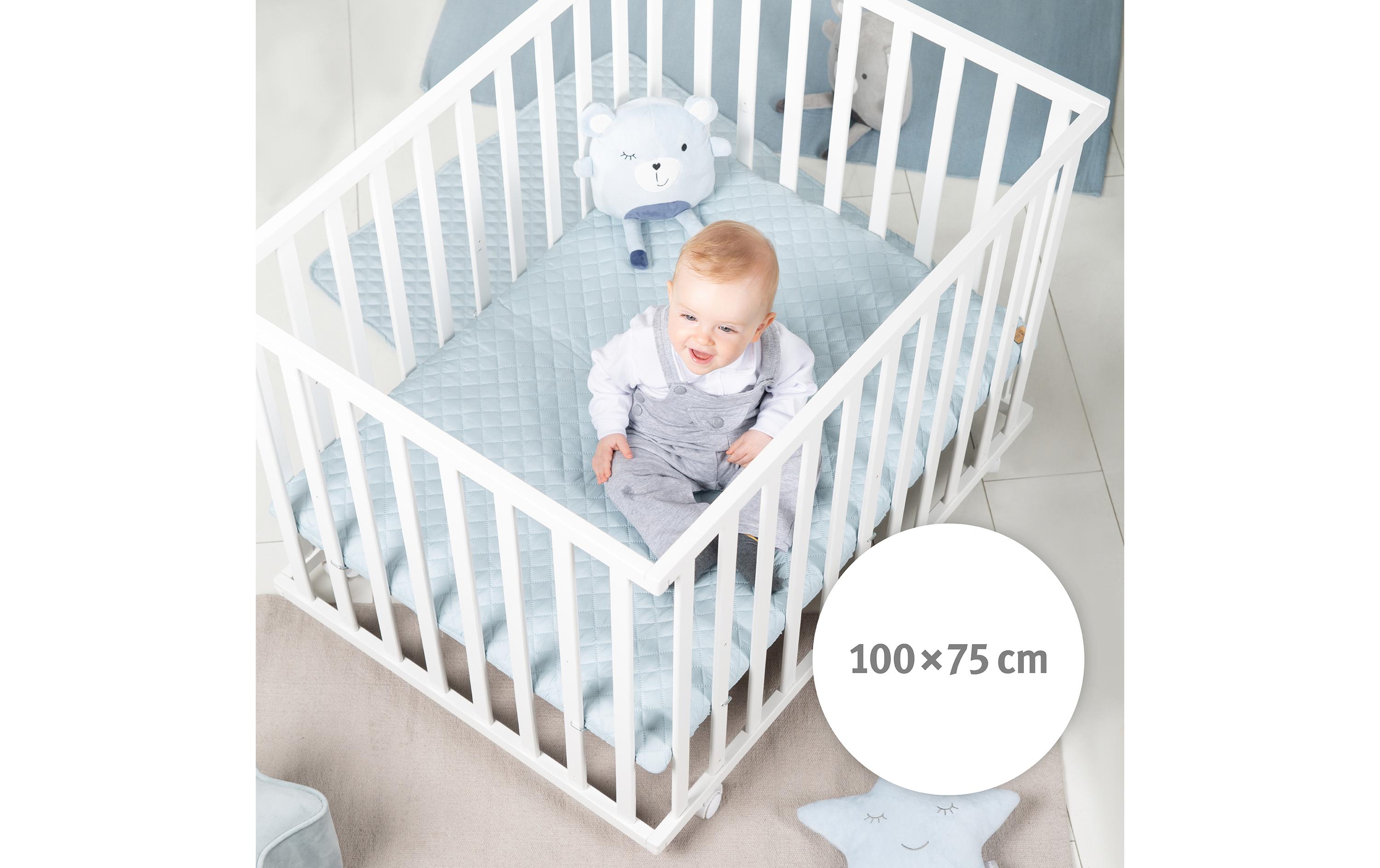 Laufgittermatte rechteckig 75 x 100 cmGesteppte Laufgittermatratze