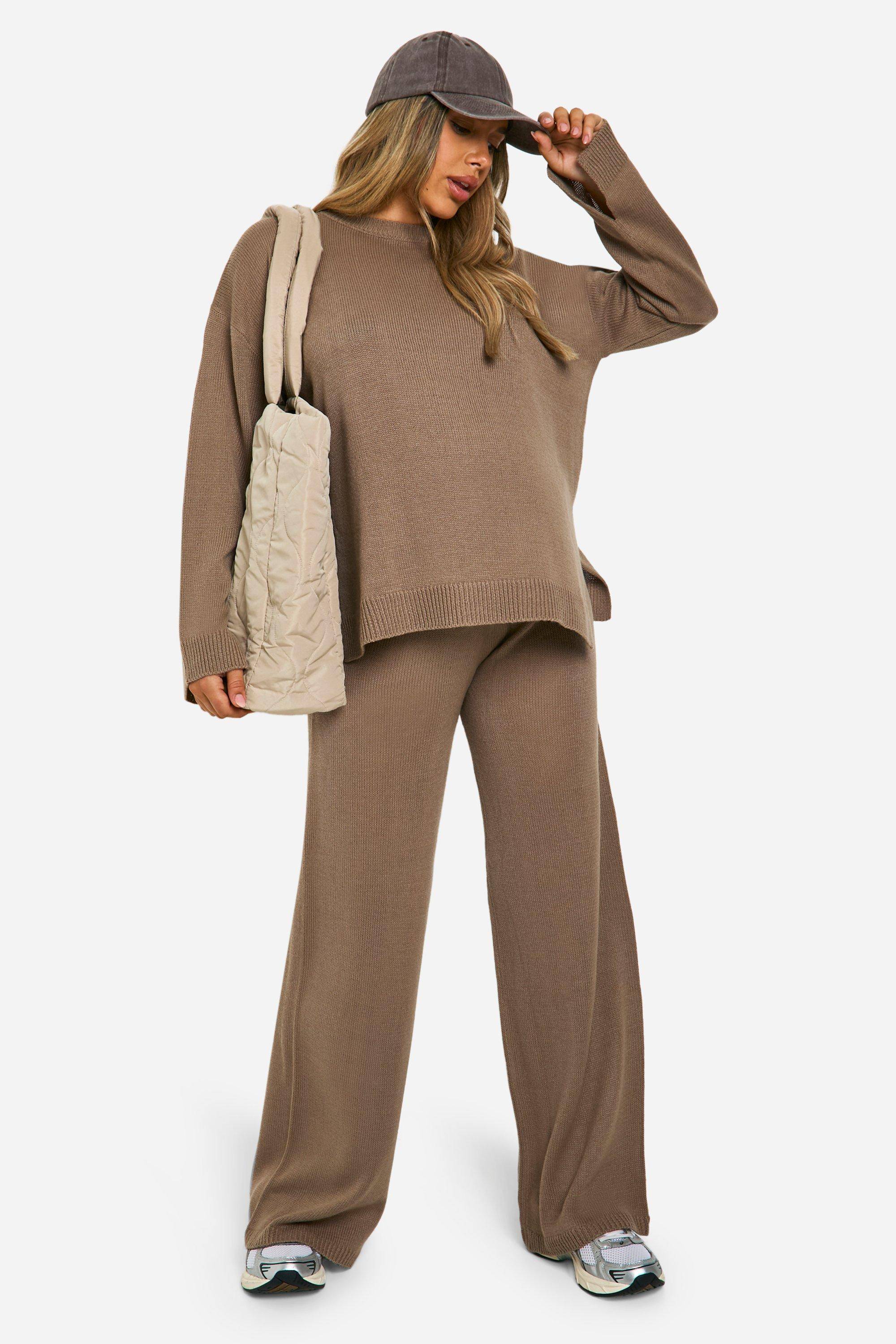 boohoo Maternity Soft Knit Jumper And Flares Knitted Co-ord