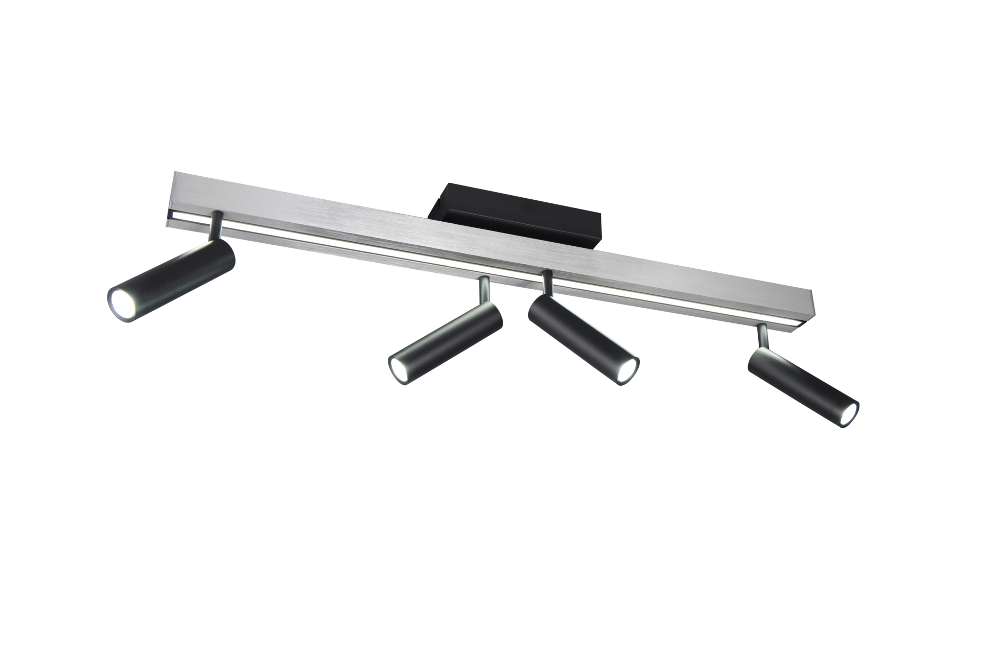 TRIO LED Deckenlampe mit 4 Spots ZENO 85-133 cm Alu /schwarz