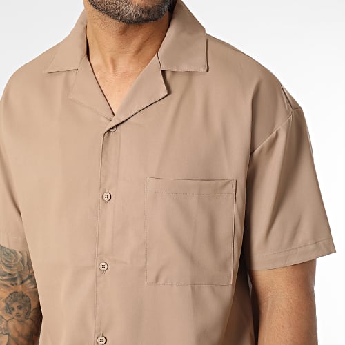 Chemise Manches Courtes Marron