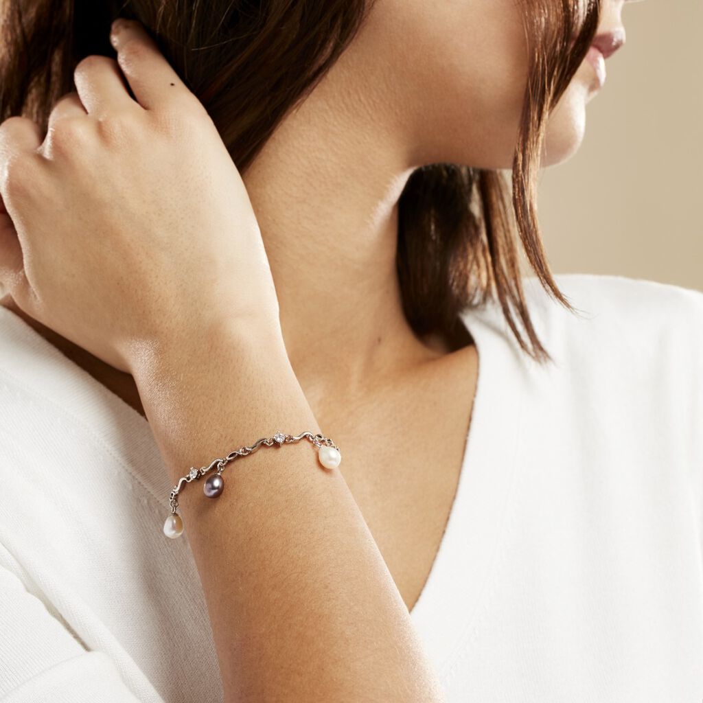 Bracelet Salomee Argent Blanc Perle De Culture