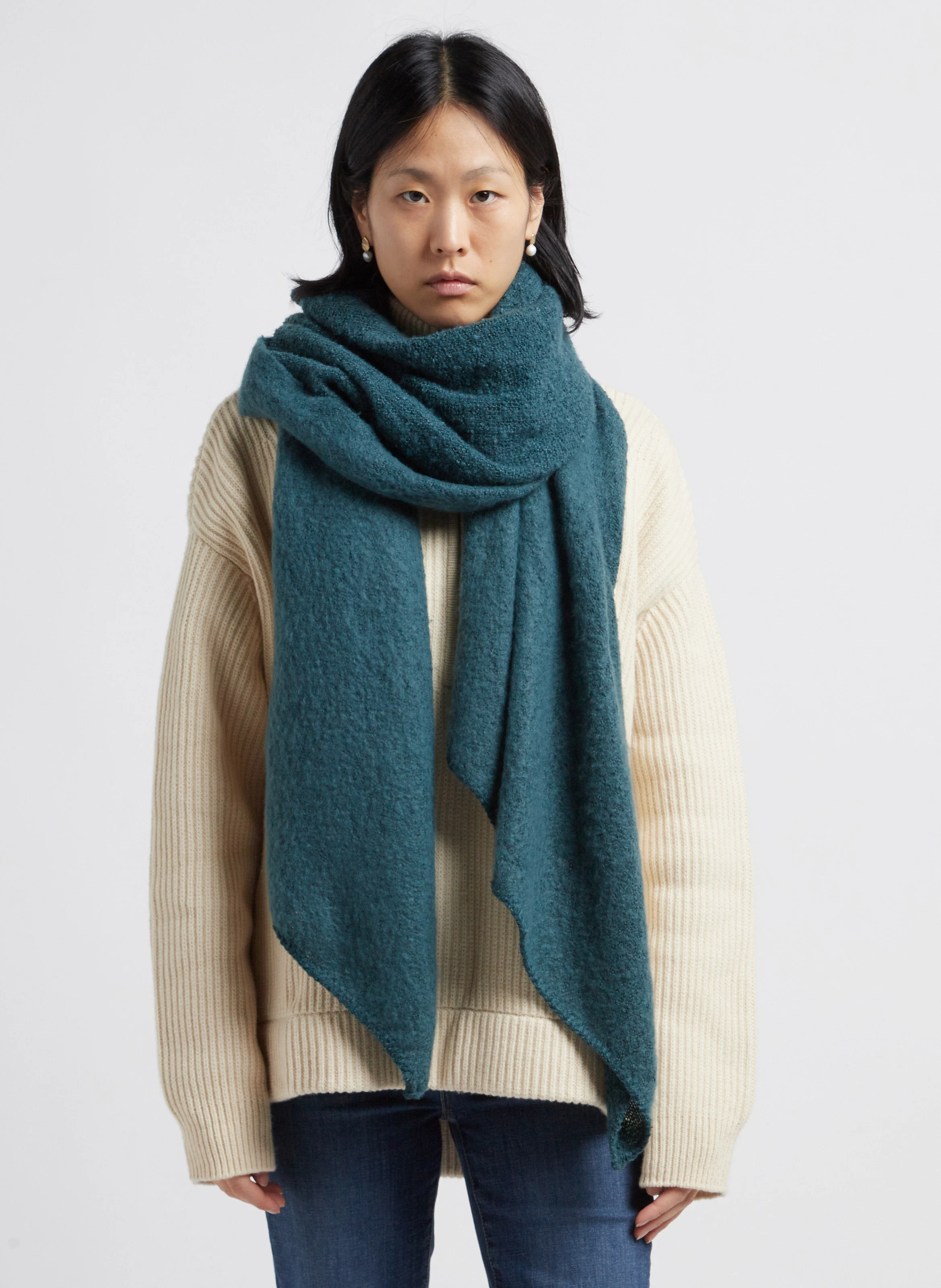 Echarpe en maille chinée | Bleu