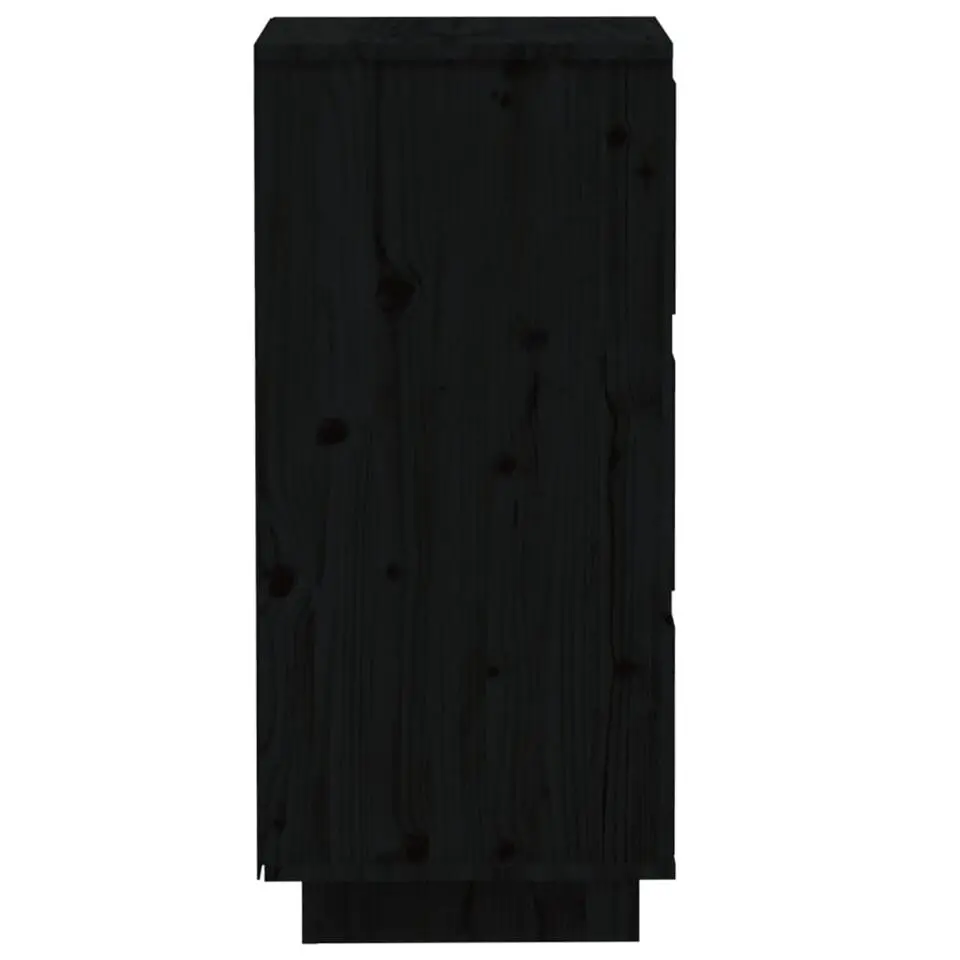 vidaXL - Dressoir - Zwart - Grenenhout - 2 stuks