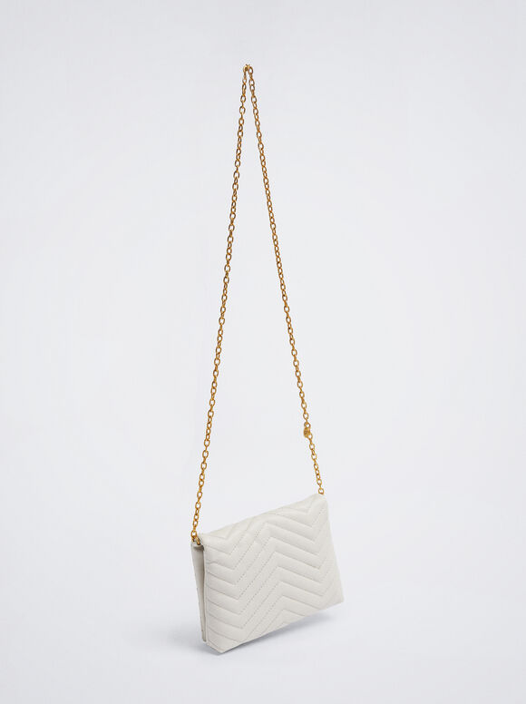 Bolsa de ombro acolchoada - Off-White