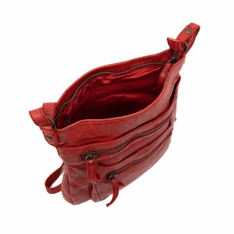 BEAR DESIGN Umhängetasche Rot Leder
