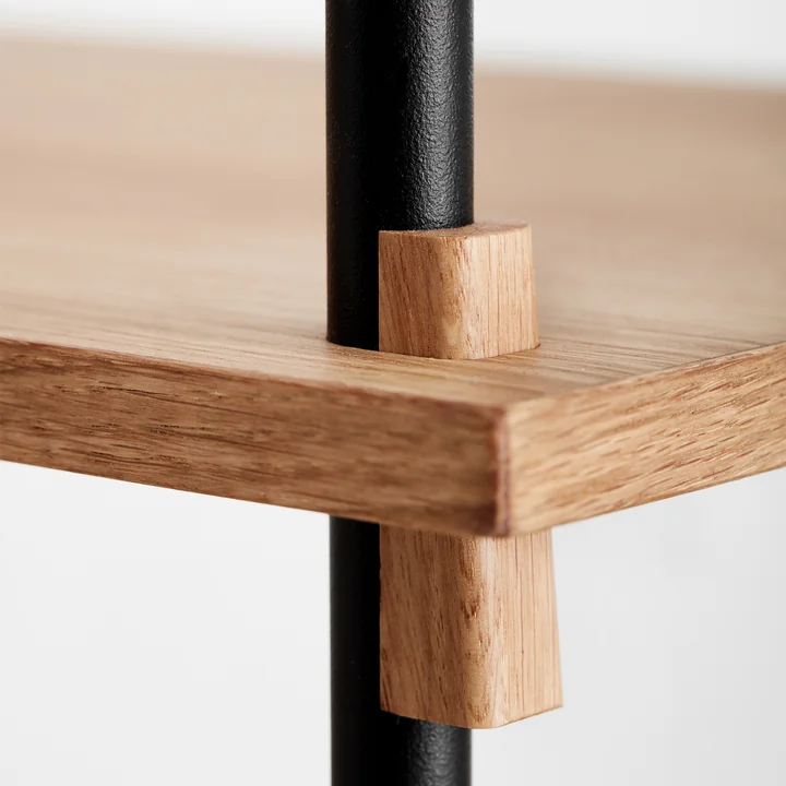 Moebe - Shelving System Low Double, Eiche geölt / warm grey