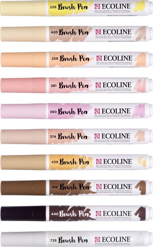 Ecoline - Brush Pen Set - 10 Kleuren - Kleurstofbasis