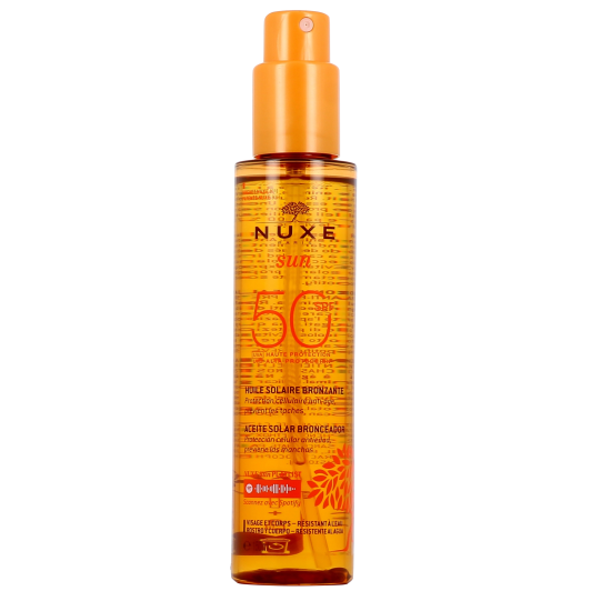 Nuxe Sun huile bronzante SPF 50 visage et corps - Bronzage sublimé