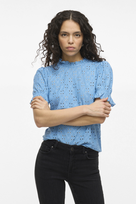 Vila blauwe dames blouse