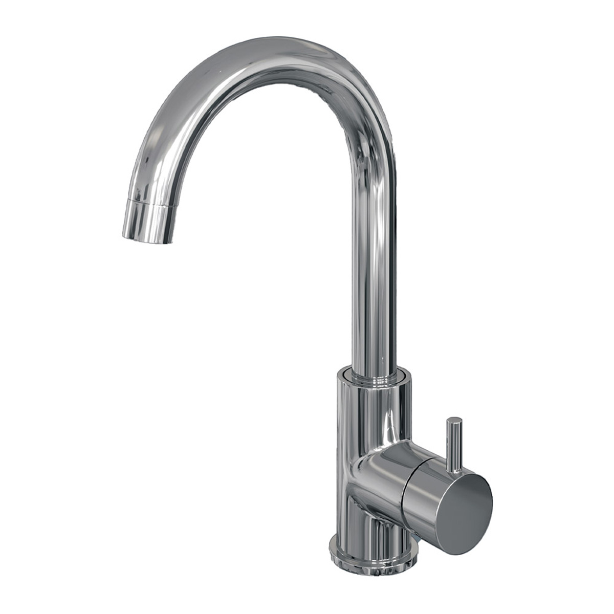 Brauer Chrome Edition ColdStart wastafelkraan hoog met draaibare ronde uitloop model B chroom