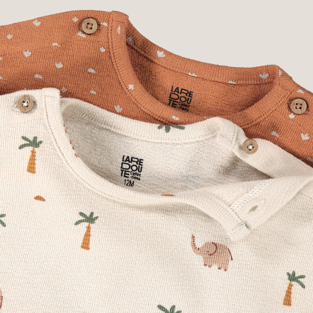 COLEÇÃO LA REDOUTE<br>Conjunto de 2 camisetas de manga comprida estampadas