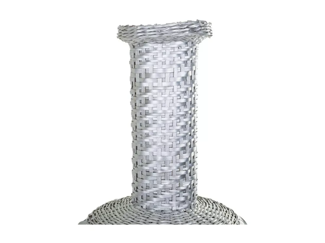 Vase en bambou laqué argenté 15x38x71h